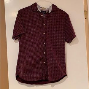 Maroon short sleeve button down